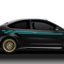 Auto Aufkleber Autoaufkleber Seitenaufkleber 2er Set Racing Design Sticker X8161