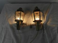Wandlampe Paar Messing Laterne Zierlich Nachtlichter Rar Glas Vintage Edel 15b3