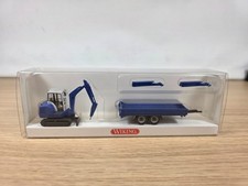 Wiking 6584036 - Mini-Bagger mit Hydraulikhammer auf Tandemtrailer - 1:87 - OVP