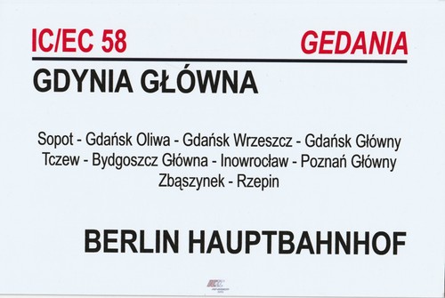 Zuglaufschild 58 gedania - zuglaufschild, ic/ec