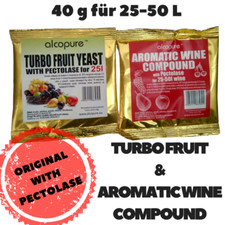 AlcoPure 40g Turbohefe Weinhefe Turbo yeast PEKTOLASE Brennhefe Gärhefe Alkohol