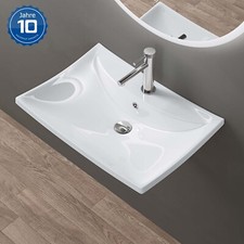 Waschbecken keramik Aufsatzwaschbecken Hängewaschbecken Waschtisch mit Nano B709
