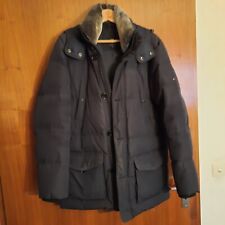 TOMMY HILFIGER - GRÖSSE M - PARKA JACKE HERREN WINTER MANTEL BLAU FELL DAUNE