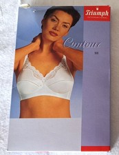 Auflösung.Insolvenz-Vintage Triumph BH Contour 85C weiß-Neu--in OVP.Top--Ansehen