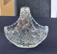 Bohemia Crystal: Glas Korb mit Sternenmuster, vintage