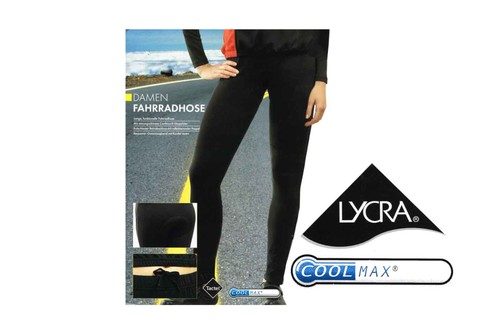 Damen fahrradhose schwarz lang - schwarz,