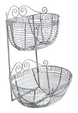 Korb Etagere grau aus Metall