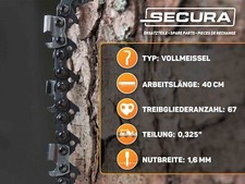 SECURA 4x Sägekette + Schwert