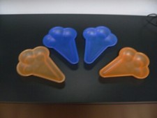 4 x Koziol Eisschale / Eisbecher Eiswaffel Kunststoff blau orange