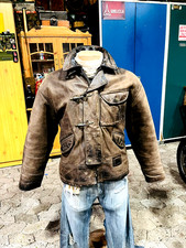 vintage fette 80er Jahre orig. SOVIET Piloten-Lederjacke XL Bomberjacke