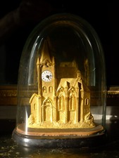 Antike gebrannte vergoldete ex.verge Zappler Miniatur Kaminuhr Kuppel ROI PARIS