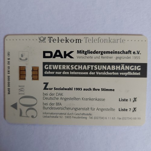 Telefonkarte 92a 50 - s,