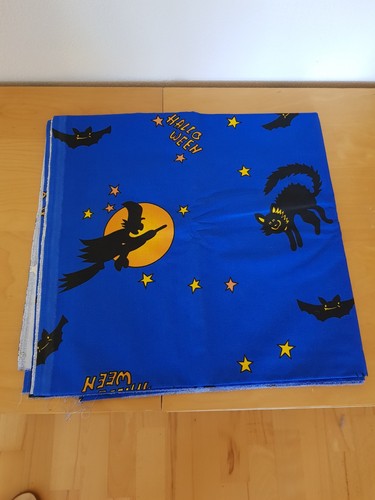 Halloween baumwollstoff blau - baumwollstoff,