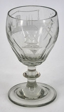 Seltenes kleines Freimaurer Glas Portweinglas Logenglas fein graviert antik (AP)