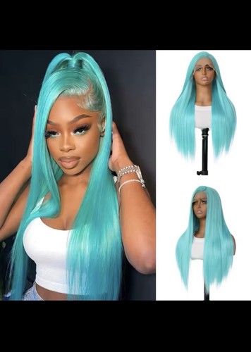 Mint blue color synthetic - blue,
