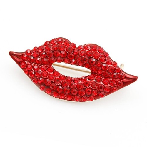 Rote lippe brosche modeschmuck - rote,