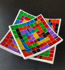 2er Set 24 u. 20cm bunt glas