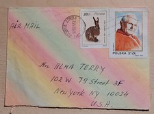 Brief Briefmarken Polen Papst Jan Pawel 1982 gel. Kudowa -  New Yorck