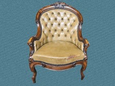 Sessel IN Walnuss Stil Chesterfield Integra Von Old-Time XIX Jahrhundert