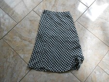 Markenlos Teller Woll Rock 36 Schwarz Creme kariert Sehr gut #D12024