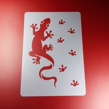 A5 Schablone Gecko Salamander mit Spuren - BV583