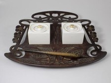 Historismus Bronze Tintenfaß