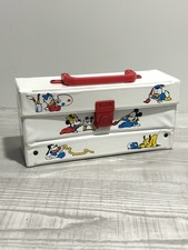 Mickey Maus Kassettenkoffer Vintage 80/90er Jahre Sammler Retro Weis Rot