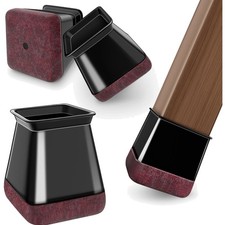 Stuhlbeinkappen Eckig Schwarz