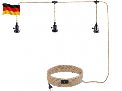 Hanfseil pendelleuchte mit - hanfseil,