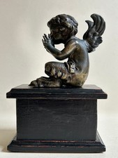 Skulptur Bronze Faun mit