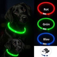 LED Hundehalsband USB Leuchthalsband Hund Blinklicht wiederaufladbar anpassbar