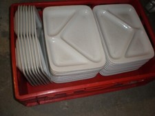 110 Stück Kantinenteller 3 geteilt - Rechteckig -Menüteller Portionsteller