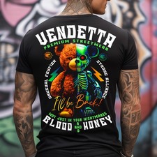 Vendetta Inc. Männer Shirt Rundhals kurzarm Bear Honey schwarz VD-1429 - Neu