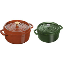 STAUB 2 STÜCK: 22 CM ZIMT MESSING KNAUF + 10 CM BASILIKUM GRÜN