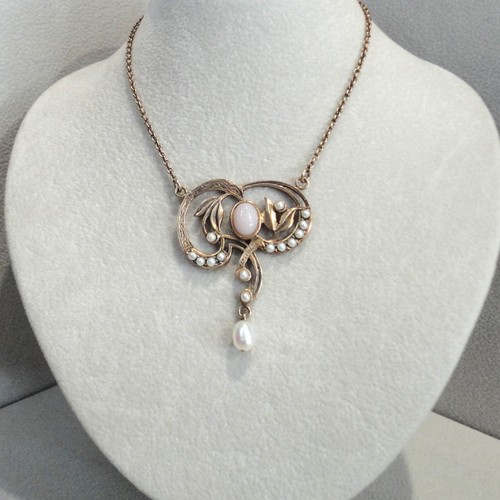 Jugendstil kette opalschmuck - jugendstil,