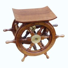 Maritime Deko Tisch / Hocker maritim Schiffssteuerrad ca. 44 x 39 x 23 cm
