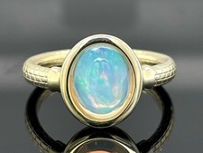 RING GR.17 (CA.53) 925/- SILBER VERG. MIT KRISTALLOPAL TERRA OPALIS SCHMUCKJAGD