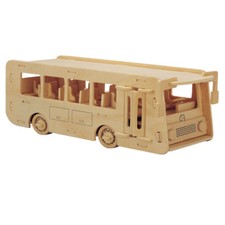 Autobus 3D Holzbausatz Fahrzeug Bus Omnibus Linienbus Holz Puzzle Steckpuzzle
