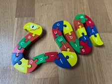 BuchstabenSchlange Schlange ABC Alphabet lernen Holz Buchstaben