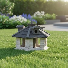 XXL Vogelhaus Weiß Grau