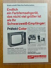 Graetz Präfekt Color Farbfernseher 60s retro 1968 Vintage Ad Werbung Reklame