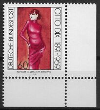 Bund 1991 ** Mi 1572 Otto Dix 60Pf Anita Berber Eckrand Ecke unten rechts 0990F