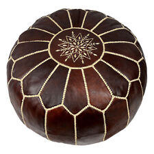 Orientalische marokkansiche Sitzkissen Pouf Kissen Hocker Echtes Leder Sitzpouf