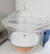 Duran Vakuum Exsikkator Set mit Knopfdeckel und Porzellanplatte 250mm