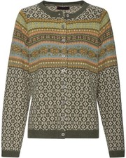 REITMAYER Jacquard-Strickjacke Kragenlos ohne Kapuze Strickjacken Damen NEU