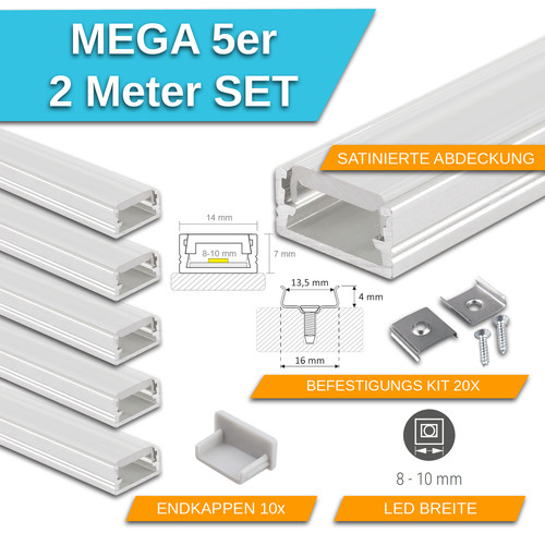 Led aluprofil set - led, aluminium