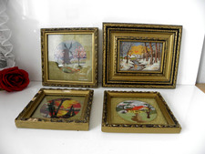 4 Bilder Petit Point Stickerei