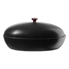 ASA Selection KITCHEN'ART Brottopf mit Deckel Steinzeug Schwarz B 32 x T 18 cm