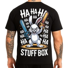 Stuff Box Herren Shirt Chainsaw Bunny schwarz T-Shirt S–5XL kurzarm TShirt
