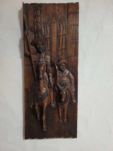 Holzrelief don quijote und - holzrelief,